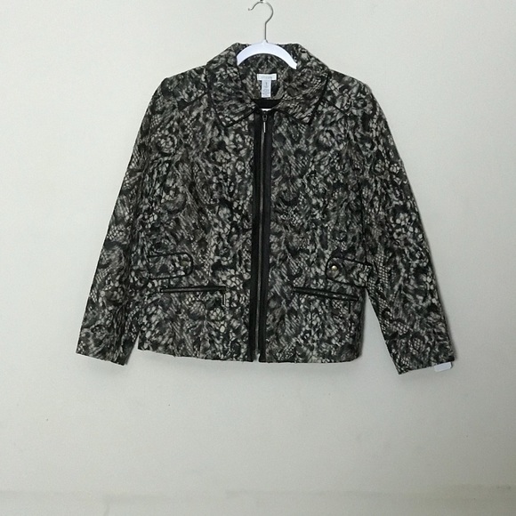 Chico’s zip up blazer jacket | Animal print - Picture 8 of 8